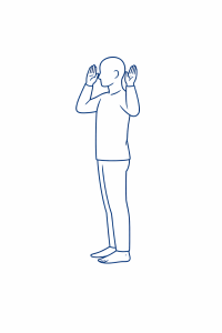 Opening gesture raising hands in Salat