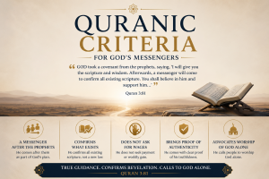 An open Quran beneath a sunrise illustrating the Quranic criteria for God's messengers based on Quran 3:81, highlighting the covenant of a messenger who confirms existing scripture and calls people to worship God alone.