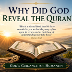 Open Quran overlooking a sunrise landscape symbolizing God's guidance, purpose, and light for humanity.