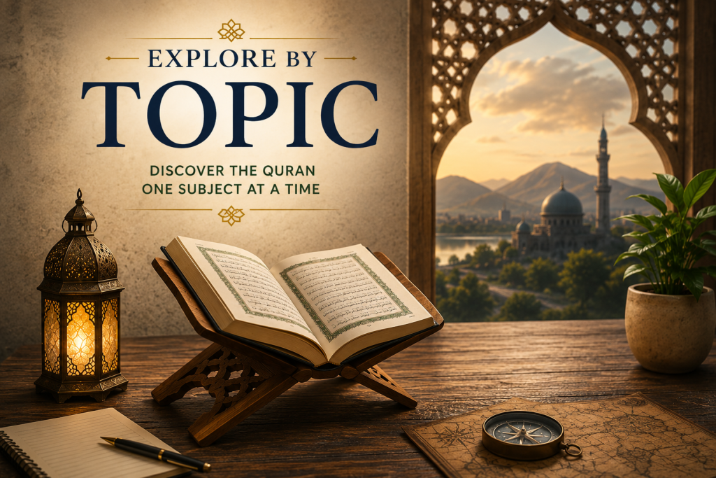 Open Quran representing exploration of the Quran by topic and subject