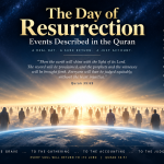 Illustration representing the Day of Resurrection and humanity's return to God, based on events described in the Quran.