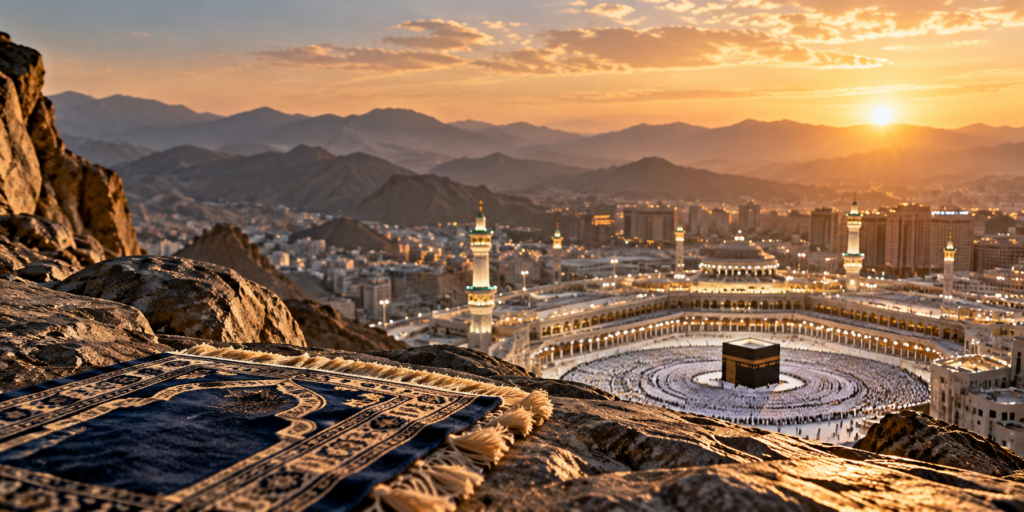 The Sacred Masjid in Mecca representing the Quranic direction of Salat